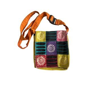 Earthy Hippie bag purse made in Nepal colorful crossbody tote bright patchwork